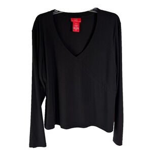 Oscar De La Renta Black Long Sleeve Blouse Women's Size 2X